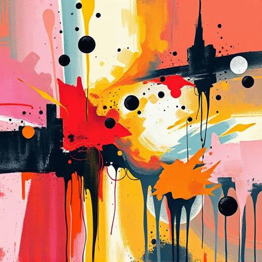 Rappresentazione astratta di un artista che esprime la sua creativit&radic;&dagger;