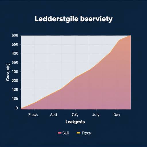 Un grafico che mostra la crescita delle competenze di leadership nel tempo